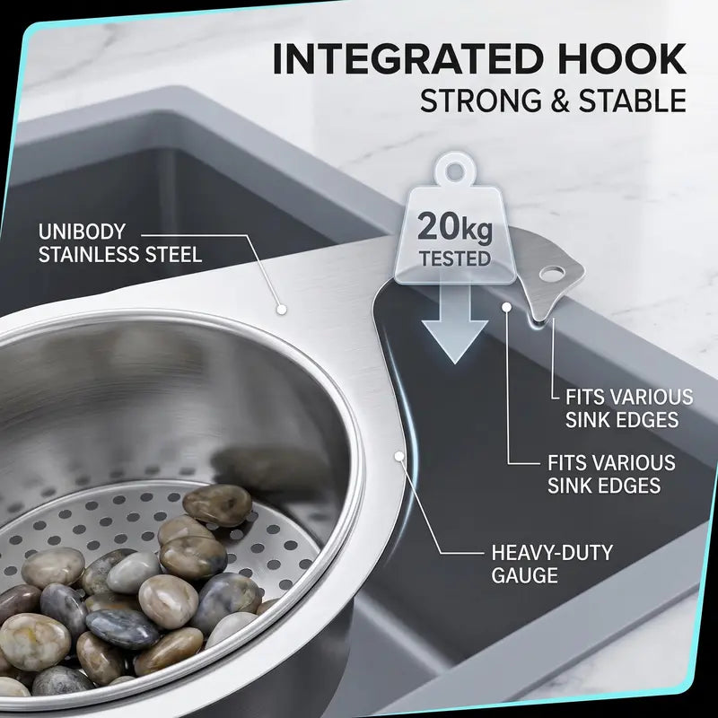 Integrated Hook Sink Strainer